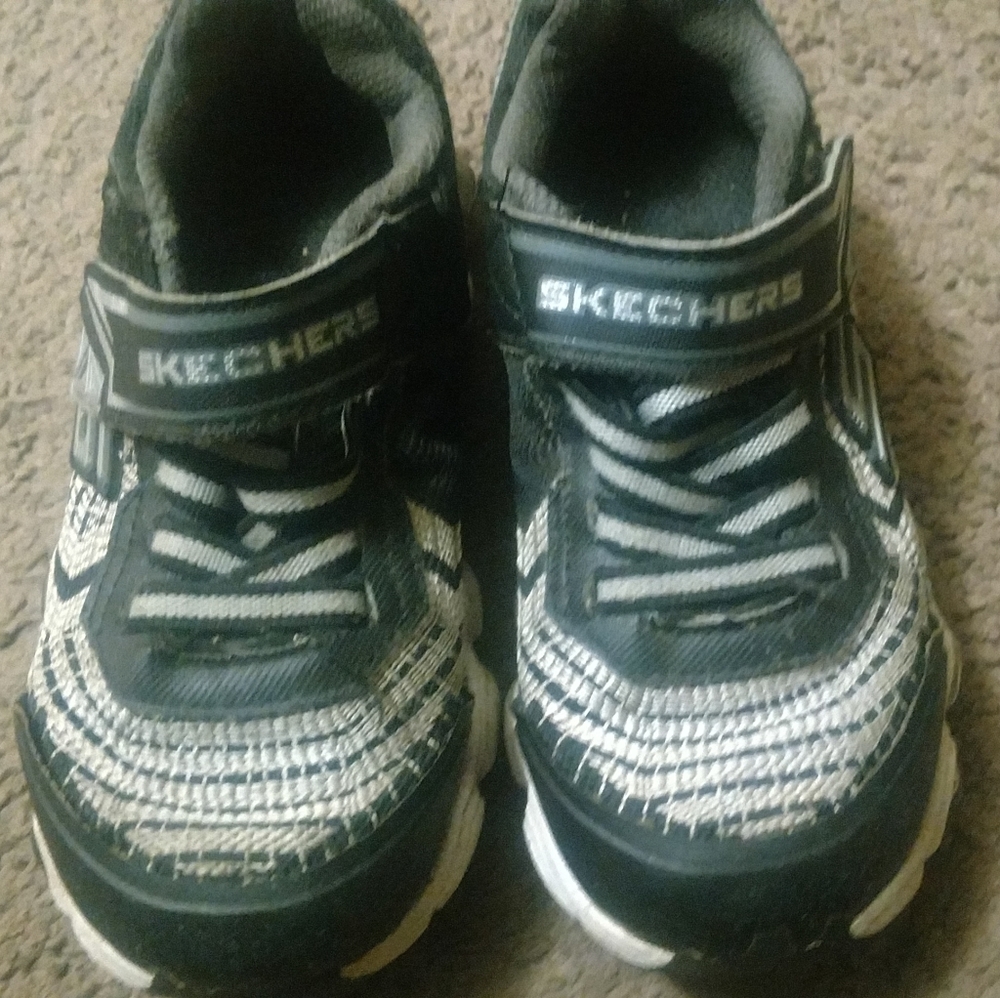 Little Boys Sketchers Black/Gray  Light Up Shoes